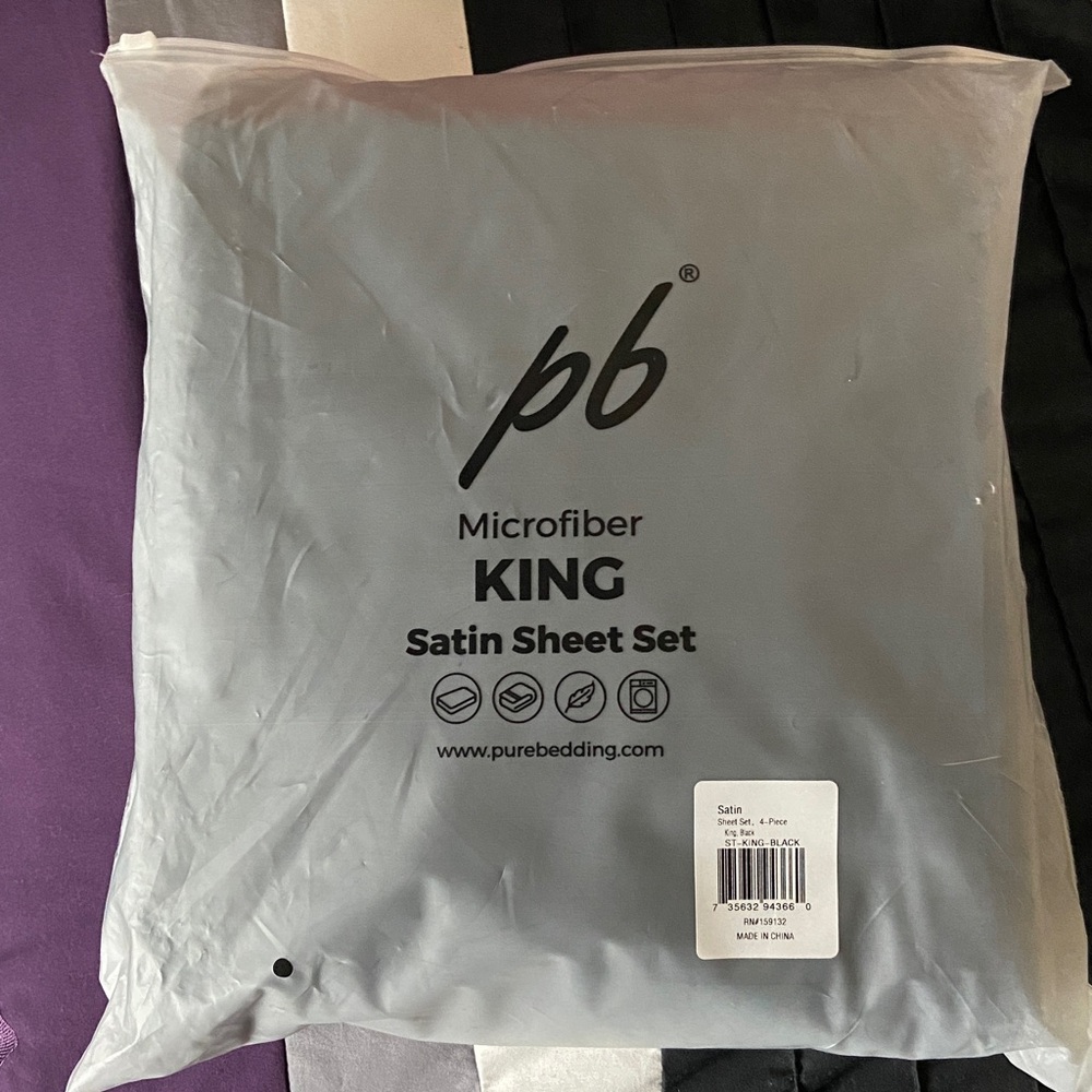 PB Microfiber King Satin Sheet Set